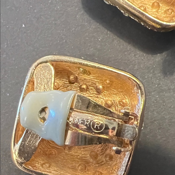 Rare CINER clip earrings-18k gold plated Swarovski crystal - Picture 4 of 6